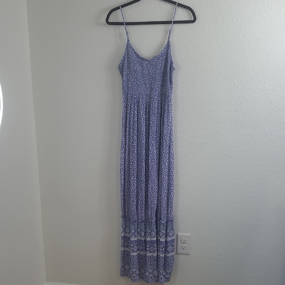 So Goods For Life Elegant Blue Floral Maxi Dress Size Large